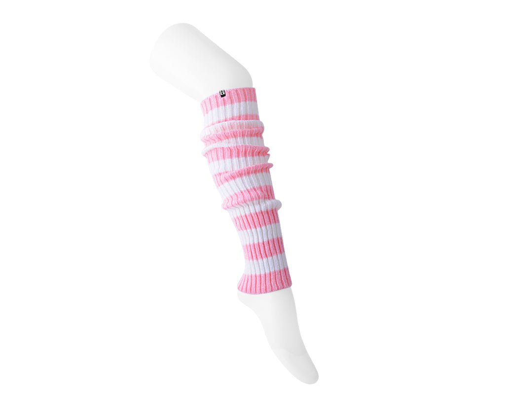 TSK1160 Pink & White Stripe Knit Leg Warmer TSK1160-OS