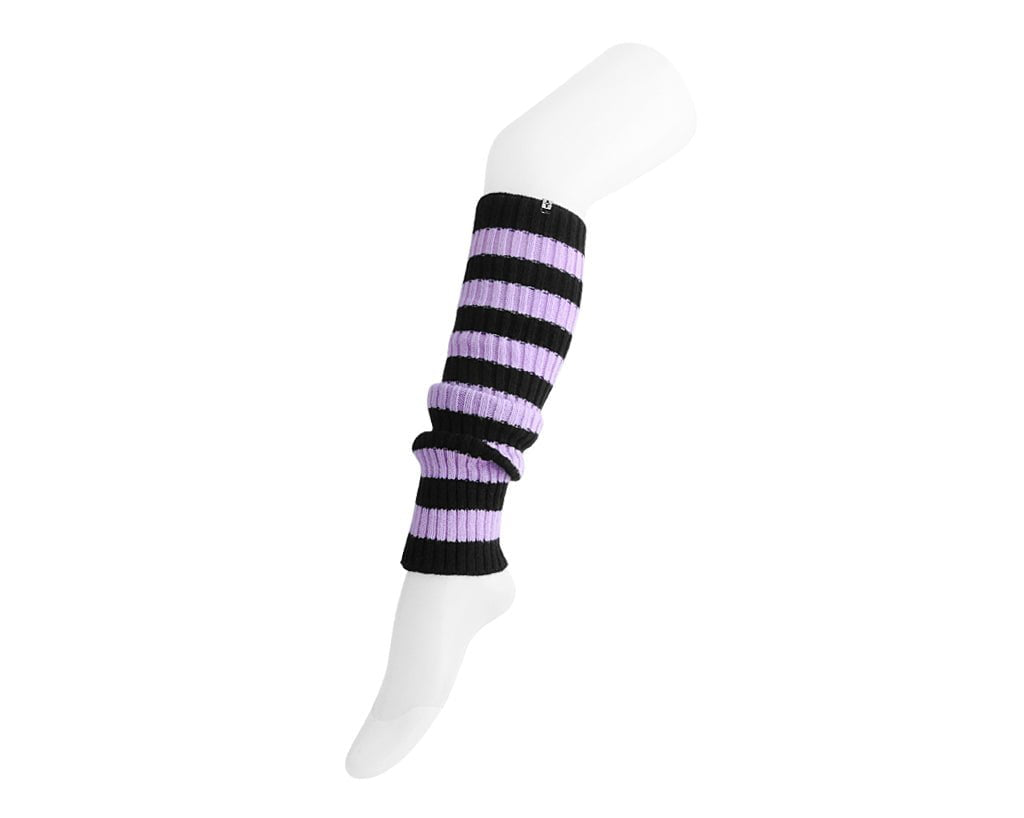 TSK1161 Purple & Black Stripe Knit Leg Warmer TSK1161-OS