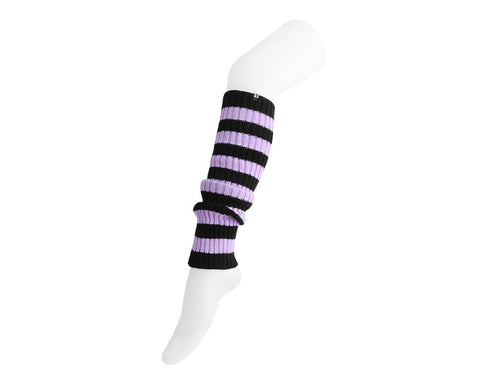 TSK1161 Purple & Black Stripe Knit Leg Warmer TSK1161-OS