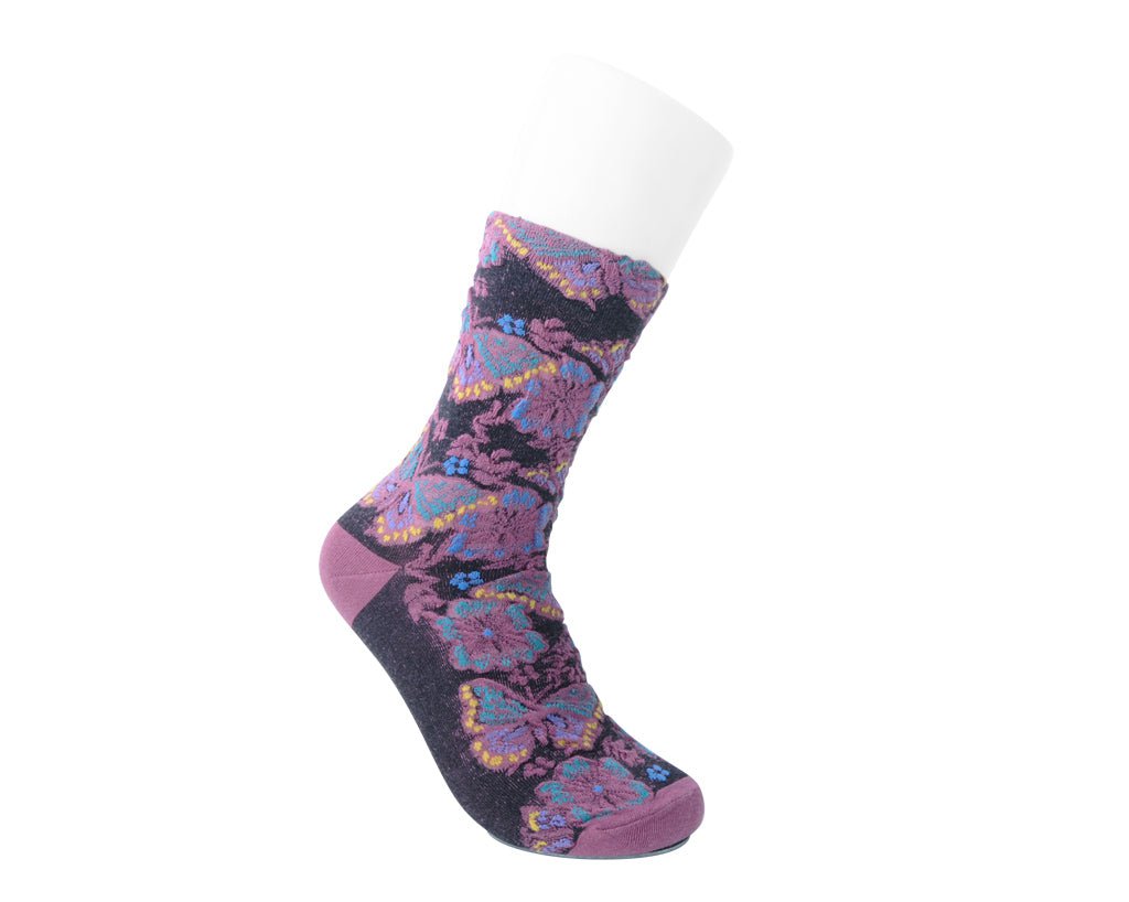 TSK1152 Purple Floral Sock TSK1152-OS
