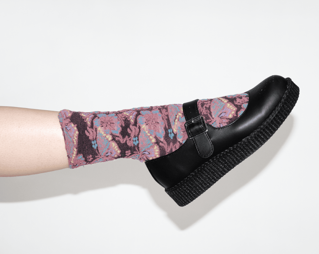 TSK1152 Purple Floral Sock TSK1152-OS