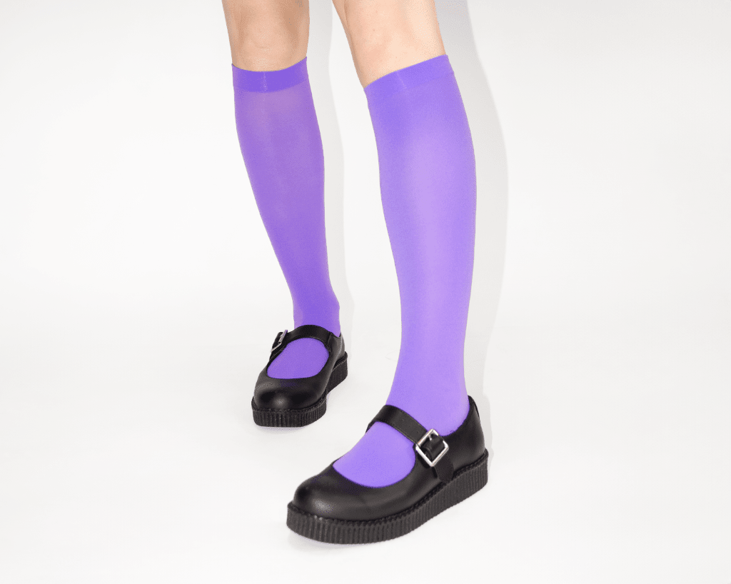 TSK1166 Purple Knee-High Nylon Mesh Sock TSK1166-OS