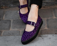 A3376L Purple Leopard Pointed EZC Mary Jane