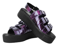 V3198L Purple Metallic 3-Buckle Mondo Sandal