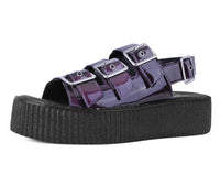 V3198L Purple Metallic 3-Buckle Mondo Sandal
