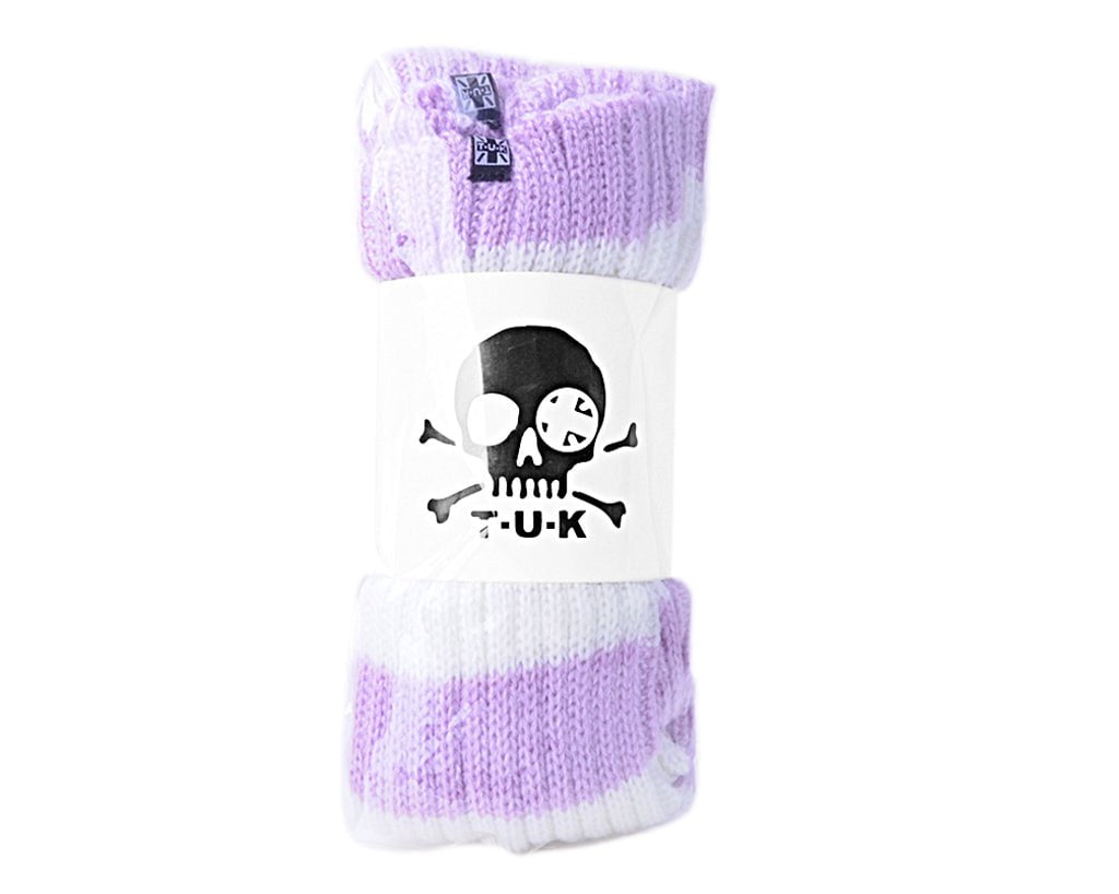 TSK1162 Purple & White Stripe Knit Leg Warmer TSK1162-OS