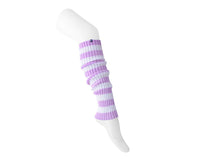 TSK1162 Purple & White Stripe Knit Leg Warmer TSK1162-OS