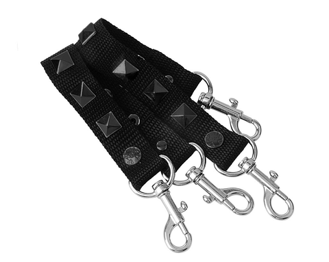 SA03 Pyramid Black Bondage Shoe Straps
