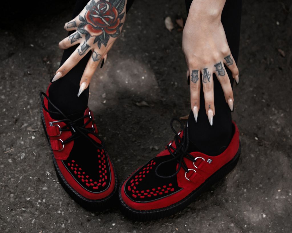 Red & Black Suede Viva Mondo Creeper - T.U.K.V3340-03