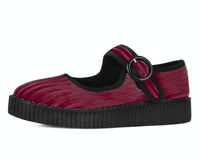 F3214L Red Corduroy Viva Low Mary Jane