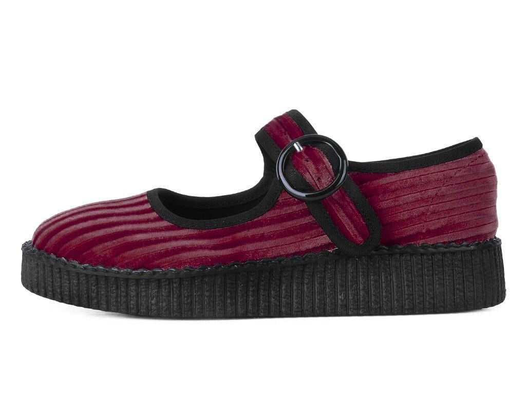 F3214L Red Corduroy Viva Low Mary Jane