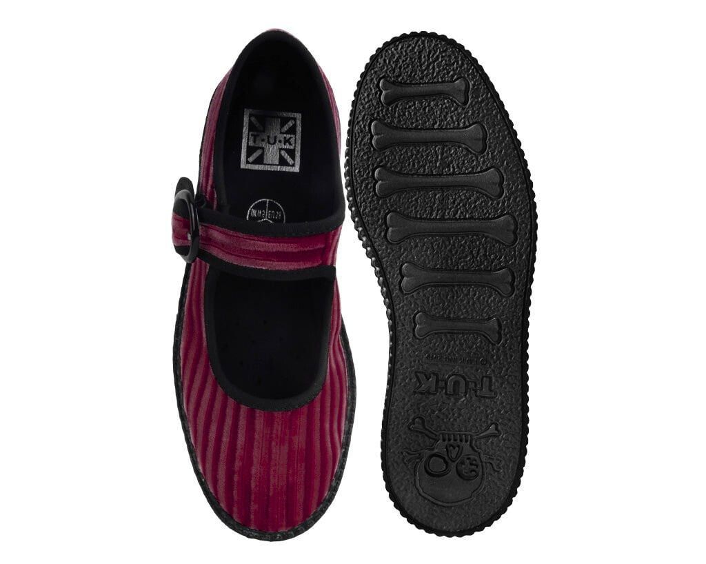 F3214L Red Corduroy Viva Low Mary Jane