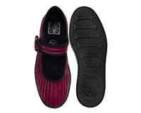 F3214L Red Corduroy Viva Low Mary Jane