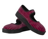 F3214L Red Corduroy Viva Low Mary Jane