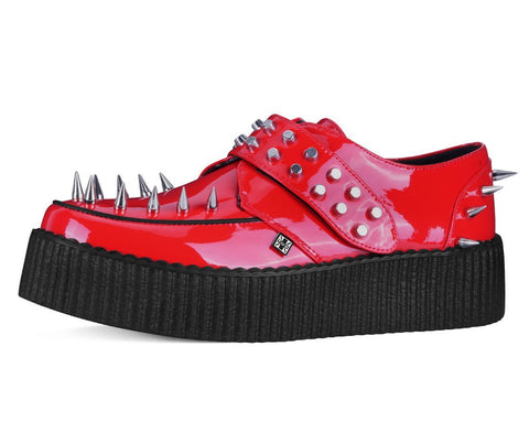 Red Patent Spike Studded Viva Mondo Creeper - T.U.K.V3507-03