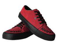 A3316 Red Suede Lace-Up Creeper Sneaker