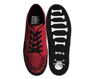 A3316 Red Suede Lace-Up Creeper Sneaker