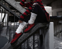 A3316 Red Suede Lace-Up Creeper Sneaker