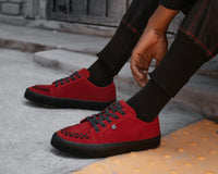 A3316 Red Suede Lace-Up Creeper Sneaker