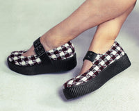 V3278L Red & White Checkered Mondo Mary Jane