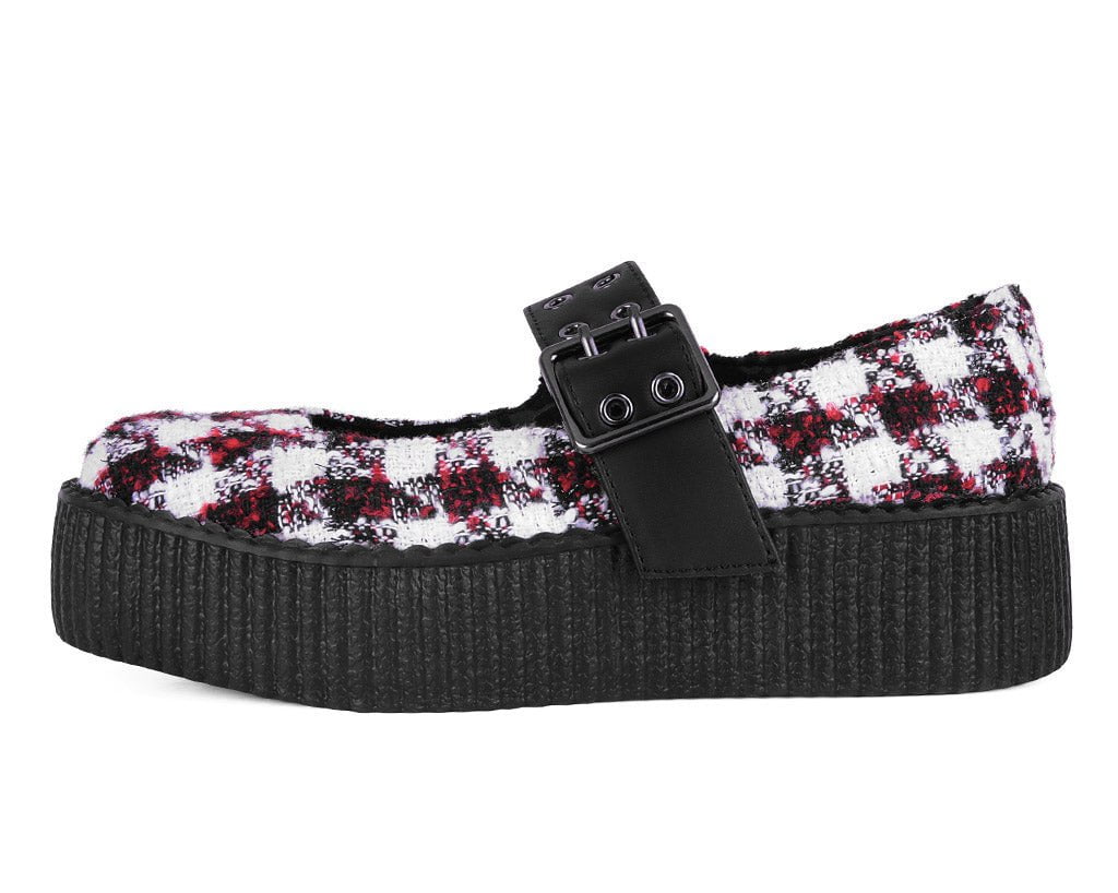 V3278L Red & White Checkered Mondo Mary Jane