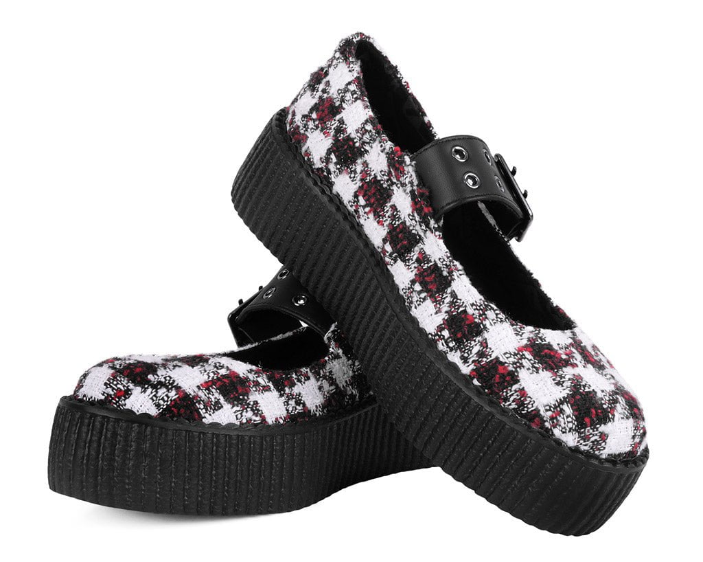V3278L Red & White Checkered Mondo Mary Jane