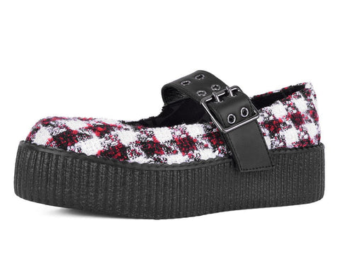 V3278L Red & White Checkered Mondo Mary Jane