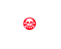 Red & White Skull Logo Pin