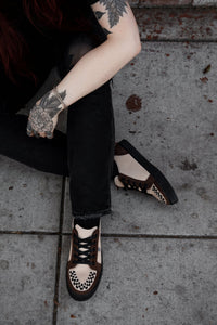 A3431 Tan & Brown Suede Lace-Up Creeper Sneaker