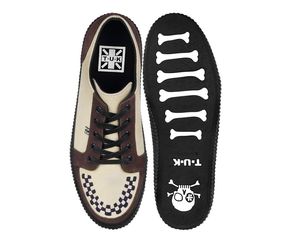 A3431 Tan & Brown Suede Lace-Up Creeper Sneaker A3431-03
