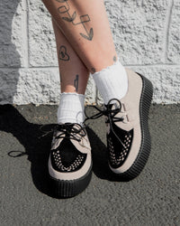 V3415 Taupe & Black Suede Viva Mondo Creeper