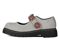 Taupe Suede Flower Mary Jane - T.U.K.T2377-05