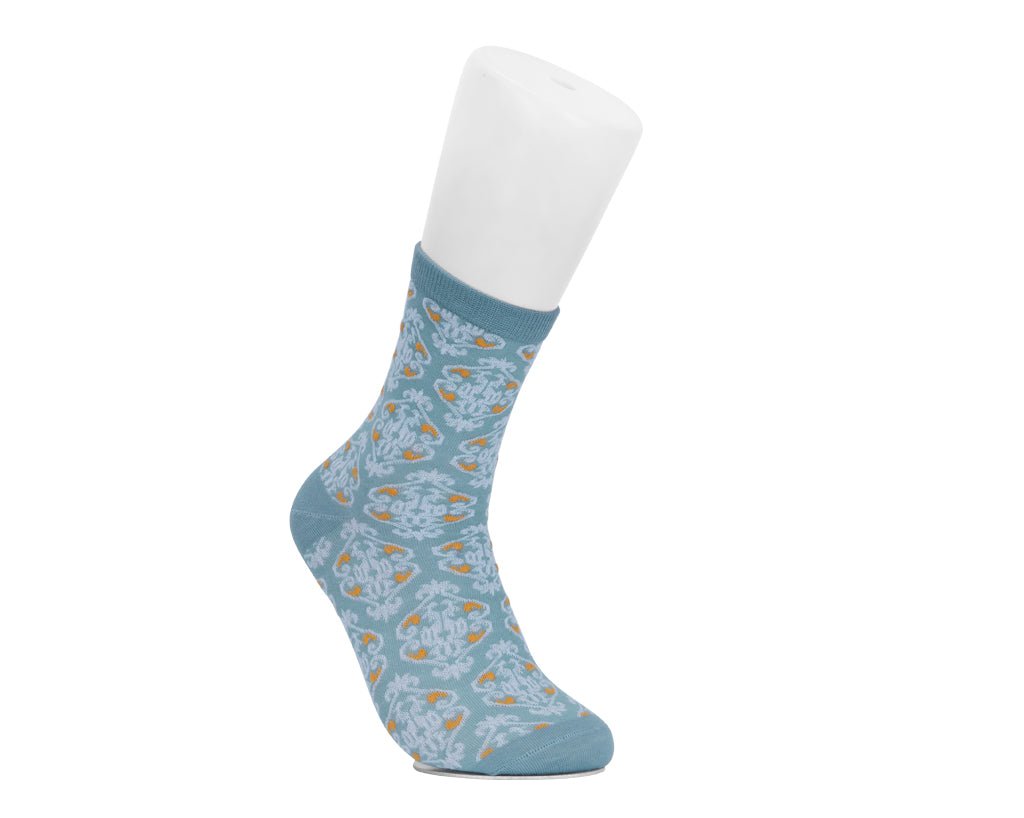 TSK1183 Teal Baroque Pattern Sock TSK1183-OS