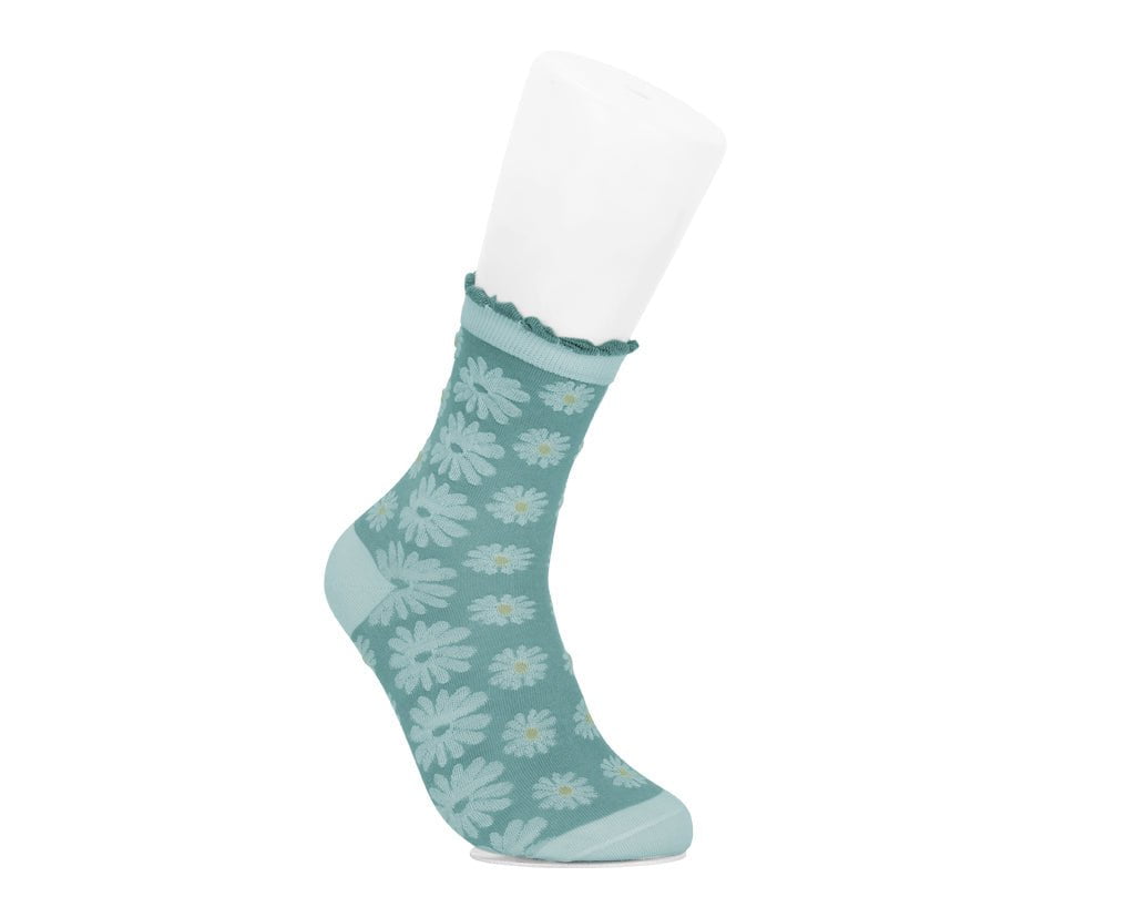 TSK1184 Teal Daisy Sock TSK1184-OS