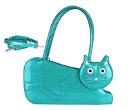 Teal Glitter Kitty Handbag - T.U.K.BG16-OS