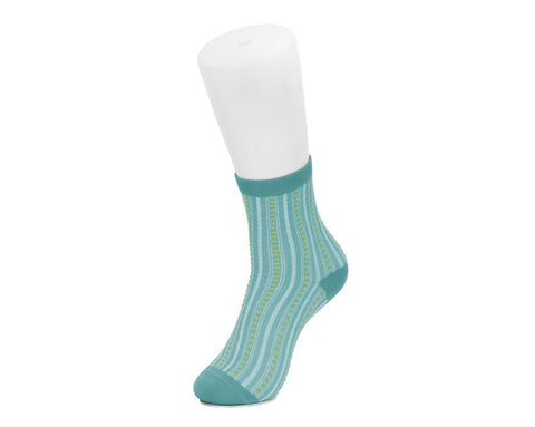 TSK1185 Teal Striped Polka Dot Socks TSK1185-OS