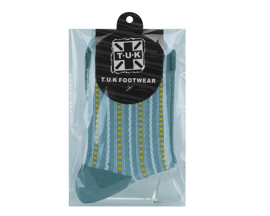 TSK1185 Teal Striped Polka Dot Socks TSK1185-OS