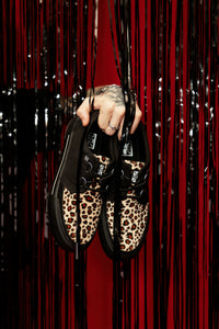 Black & Leopard Canvas Platform Creeper Sneaker