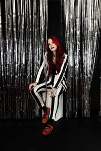 Orange Velvet 2-Strap Mary Jane