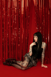 Burgundy Velvet D-Ring Interlace Sneaker