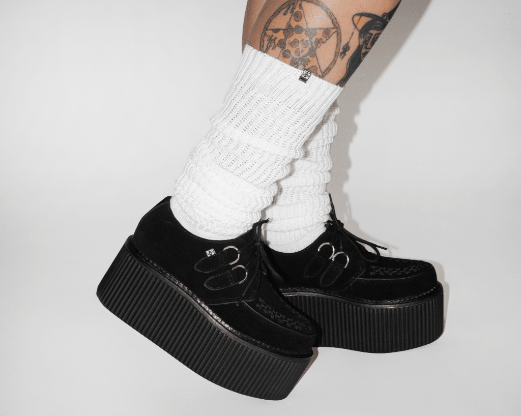 TSK1154 White Knit Slouch Sock TSK1154-OS