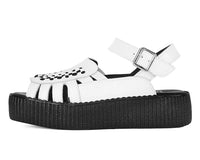 V3359L White Leather Interlace Viva Mondo Sandal