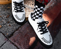 A3315 White Leather Lace-Up Creeper Sneaker