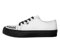 A3315 White Leather Lace-Up Creeper Sneaker