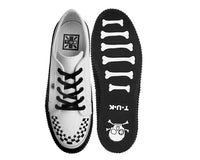 A3315 White Leather Lace-Up Creeper Sneaker