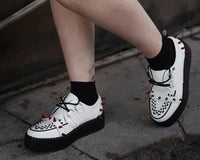 White Leather Spike Viva Mondo Creeper - T.U.K.V3342-03