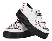 White Leather Spike Viva Mondo Creeper - T.U.K.V3342-03
