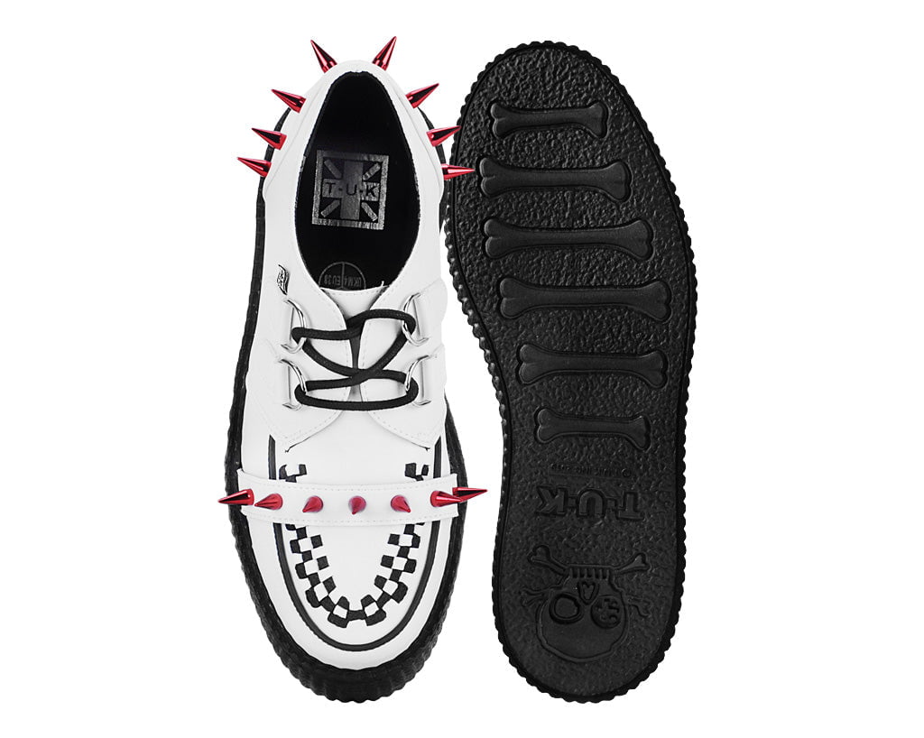 V3342 White Leather Spike Viva Mondo Creeper