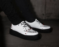 White Leather Spike Viva Mondo Creeper - T.U.K.V3342-03