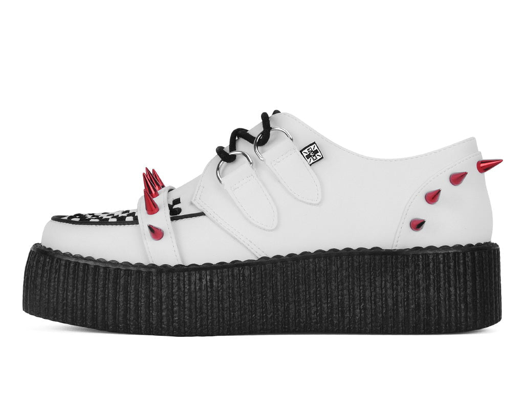 V3342 White Leather Spike Viva Mondo Creeper